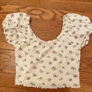 urban outfitters white and purple crop top